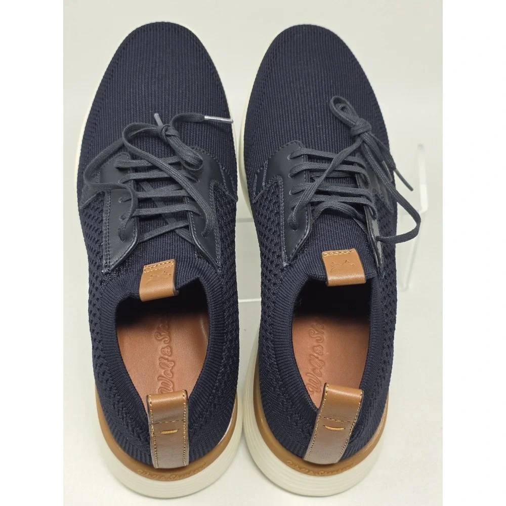 Wolf & Shepherd Swiftknit Derby Mens Sz US 7 Navy Knitted Stretch Shoes HAWK1637